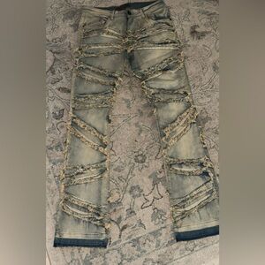 Distressed Tan Jeans for Men
